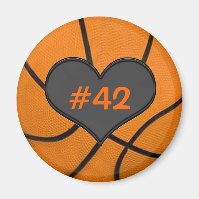 Fügen Sie Ihrem Team Spieleranzahl-Basketball-Maga Magnet (Vorne)