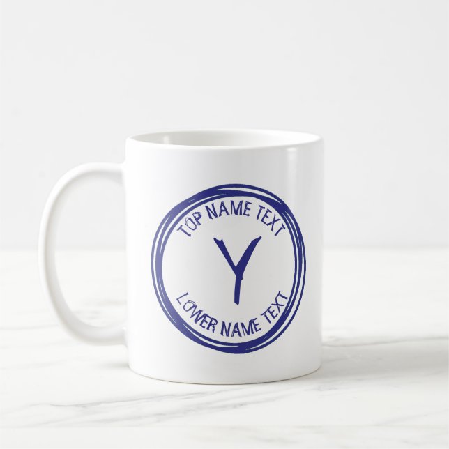 Fügen Sie Ihren Anfangsbuchstaben oder Text Handge Kaffeetasse (Links)