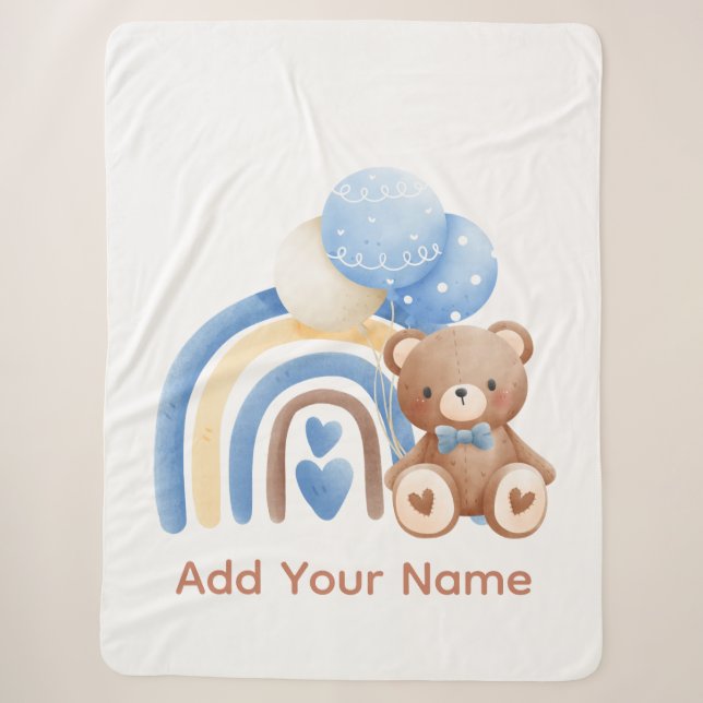 Fügen Sie Ihren Babynamen Sherpa Blanket Thread hi Sherpadecke (Vorderseite)