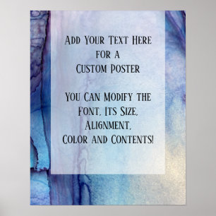 Fügen Sie Ihren benutzerdefinierten Text Blau und  Poster