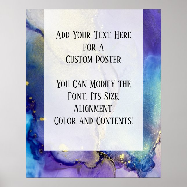Fügen Sie Ihren benutzerdefinierten Text Farbe Abs Poster (Vorne)