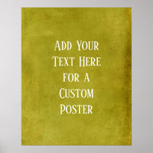 Fügen Sie Ihren benutzerdefinierten Text Mustard Y Poster