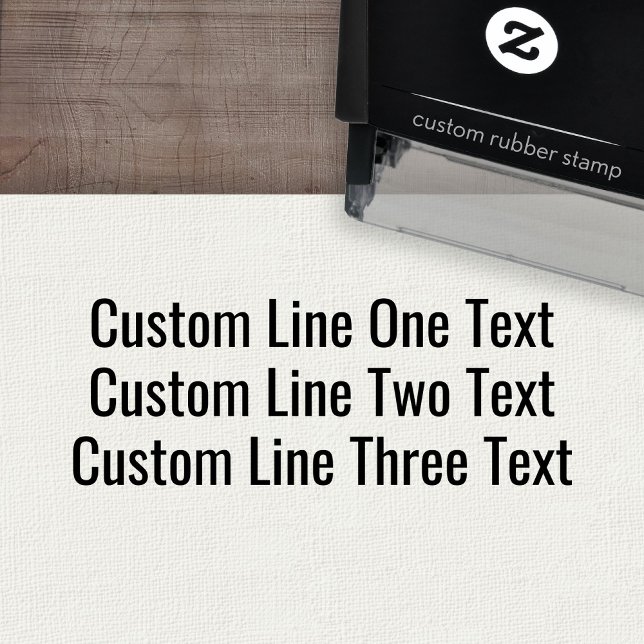 Fügen Sie Ihren bevorzugten Text hinzu - Drei Zeil Permastempel (Custom Self-Inking Rubber Stamp)