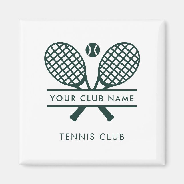 Fügen Sie Ihren Clubnamen Tennis Team Green Modern Magnet (Vorne)