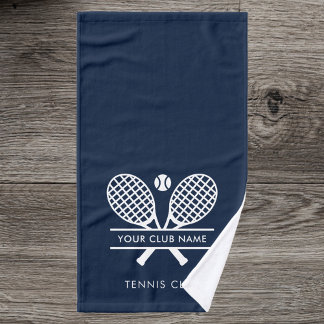 Fügen Sie Ihren Clubnamen Tennis Team Navy Blue hi Handtuch