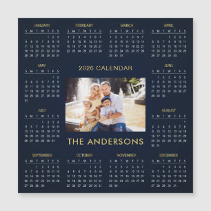 Fügen Sie Ihren eigenen Familienfoto-Kalender 2026 Magnetkarte