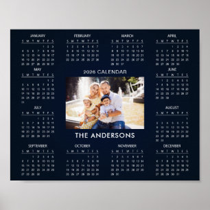 Fügen Sie Ihren eigenen Familienfoto-Kalender 2026 Poster