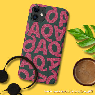 Fügen Sie Ihren eigenen Hintergrund Grün/Rosa Glit Case-Mate iPhone Hülle