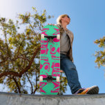 Fügen Sie Ihren eigenen Individuelle Name Personal Skateboard<br><div class="desc">Fügen Sie Ihre eigenen Individuelle Name Personalisiert Skateboard Features Ihrem personalisierten Namen in modernen Hot-Rosa Typografie auf einem einfachen Minz-grüne Hintergrund. Personalisieren Sie diese, indem Sie den Text in dem dafür vorgesehenen Textfeld bearbeiten. Geben Sie Ihrem Lieblingskateboarder zu Weihnachten, Geburtstag oder Ihrer BESTE FREUNDIN ein maßgeschneidertes Geschenk, ein personalisiertes Skateboard....</div>