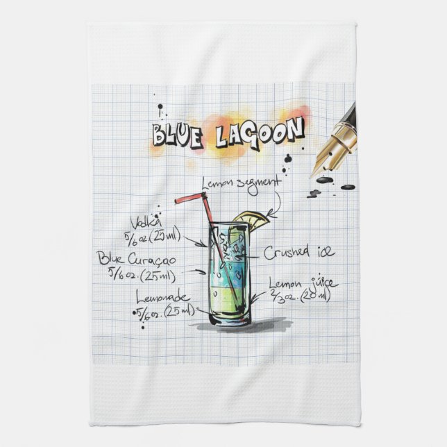 Fügen Sie Ihren eigenen Lieblingsdrink Rezept Bark Geschirrtuch (Vertikal)