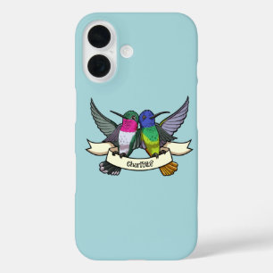 Fügen Sie Ihren eigenen Namen Niedlichen Hummingbi iPhone 16 Hülle