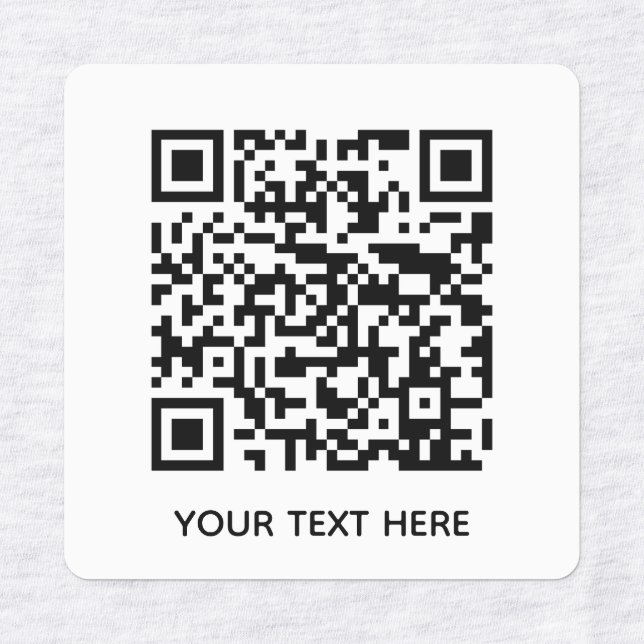 Fügen Sie Ihren eigenen QR Code Text Scan Minimal  Etiketten (Design 1)