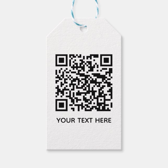 Fügen Sie Ihren eigenen QR Code Text Scan Minimal  Geschenkanhänger (Vorderseite)