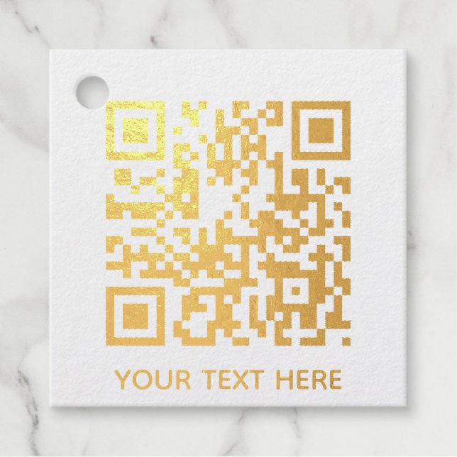 Fügen Sie Ihren eigenen QR Code Text Scan Minimal  Geschenkanhänger (Vorderseite)