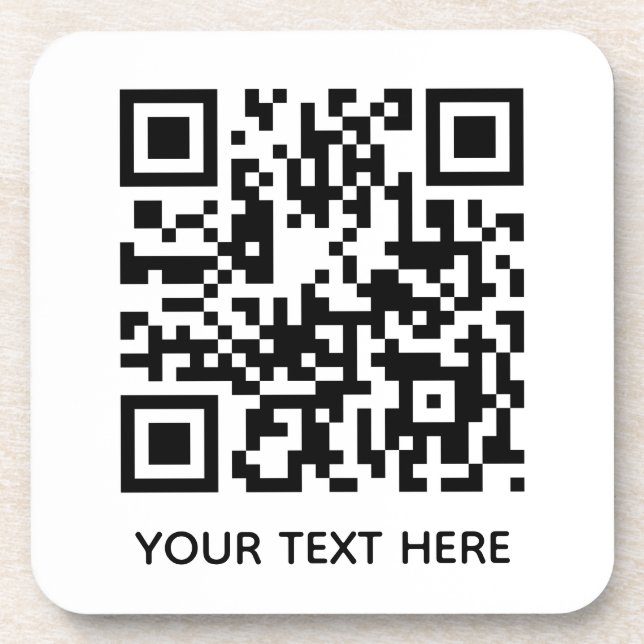 Fügen Sie Ihren eigenen QR Code Text Scan Minimal  Getränkeuntersetzer (Vorderseite)