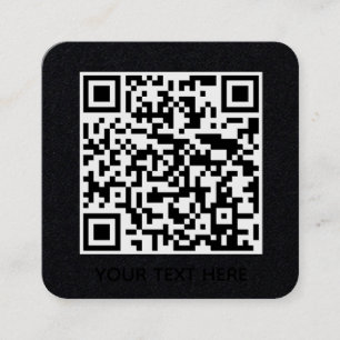 Fügen Sie Ihren eigenen QR Code Text Scan Minimal  Quadratische Visitenkarte