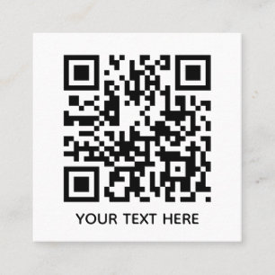 Fügen Sie Ihren eigenen QR Code Text Scan Minimal  Quadratische Visitenkarte
