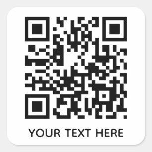 Fügen Sie Ihren eigenen QR Code Text Scan Minimal Quadratischer Aufkleber