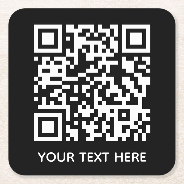 Fügen Sie Ihren eigenen QR Code Text Scan Minimal  Rechteckiger Pappuntersetzer (Vorderseite)