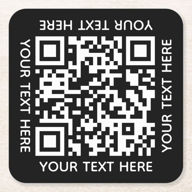 Fügen Sie Ihren eigenen QR Code Text Scan Minimal  Rechteckiger Pappuntersetzer (Vorderseite)