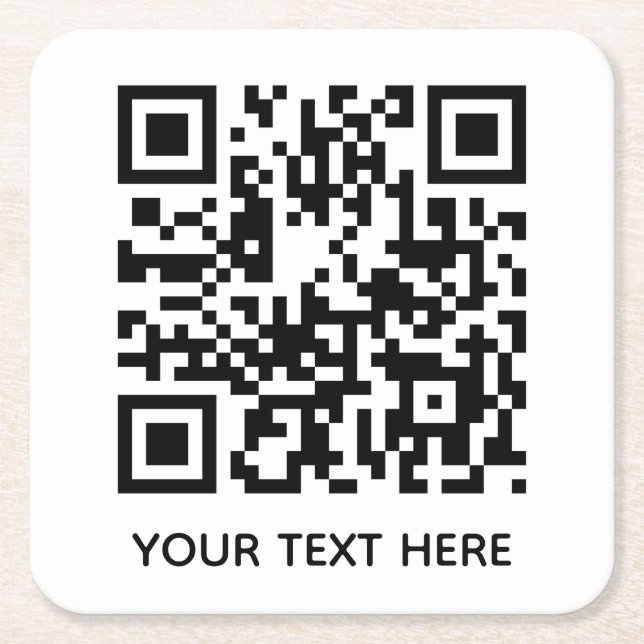 Fügen Sie Ihren eigenen QR Code Text Scan Minimal  Rechteckiger Pappuntersetzer (Vorderseite)
