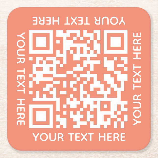 Fügen Sie Ihren eigenen QR Code Text Scan Minimal  Rechteckiger Pappuntersetzer (Vorderseite)