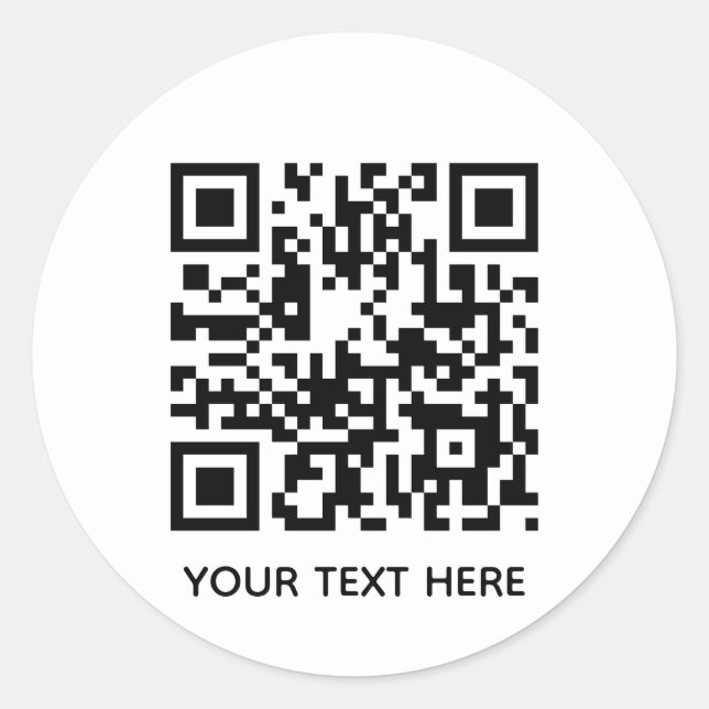 Fügen Sie Ihren eigenen QR Code Text Scan Minimal  Runder Aufkleber (Vorderseite)