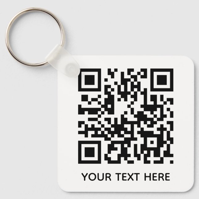 Fügen Sie Ihren eigenen QR Code Text Scan Minimal  Schlüsselanhänger (Vorderseite)