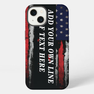 Fügen Sie Ihren eigenen Text auf grunge-amerikanis iPhone Hülle
