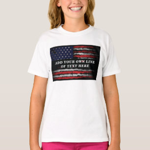 Fügen Sie Ihren eigenen Text auf Grunge-Amerikanis T-Shirt