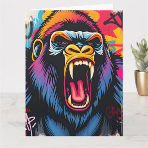 FÜGEN SIE IHREN EIGENEN TEXT Graffiti Gorilla hinz Karte