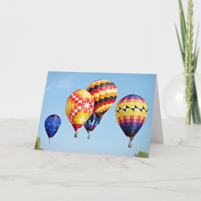FÜGEN SIE IHREN EIGENEN TEXT Hot Air-Ballon hinzu Karte (Vorderseite)