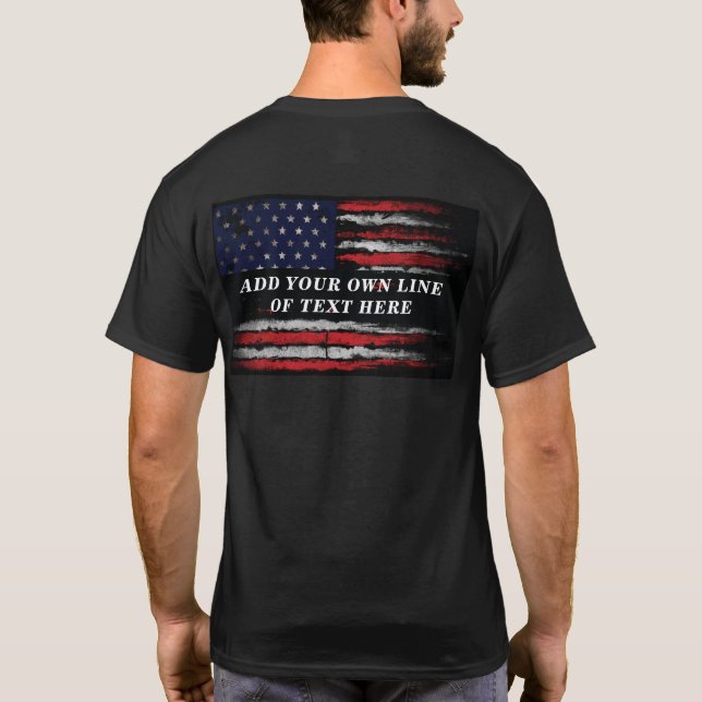 Fügen Sie Ihren eigenen Text in den T - Shirt der  (Rückseite)