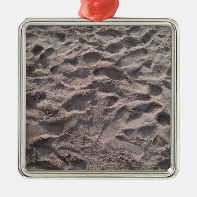 Fügen Sie Ihren eigenen Text, schreiben Sie Sand,  Silbernes Ornament (Vorne)