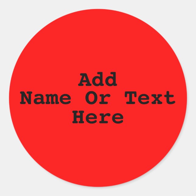 FÜGEN SIE IHREN EIGENEN TEXT-STICKER HINZU RUNDER AUFKLEBER (Vorderseite)