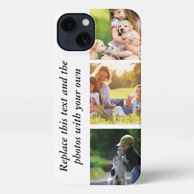 Fügen Sie Ihren eigenen Text und Bilder hinzu iPhone Hülle (Rückseite)