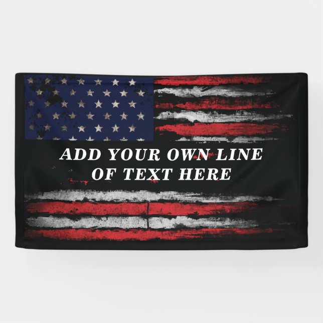 Fügen Sie Ihren eigenen Text unter der amerikanisc Banner (Horizontal)