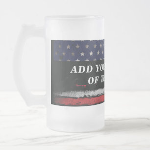 Fügen Sie Ihren eigenen Text unter der amerikanisc Mattglas Bierglas