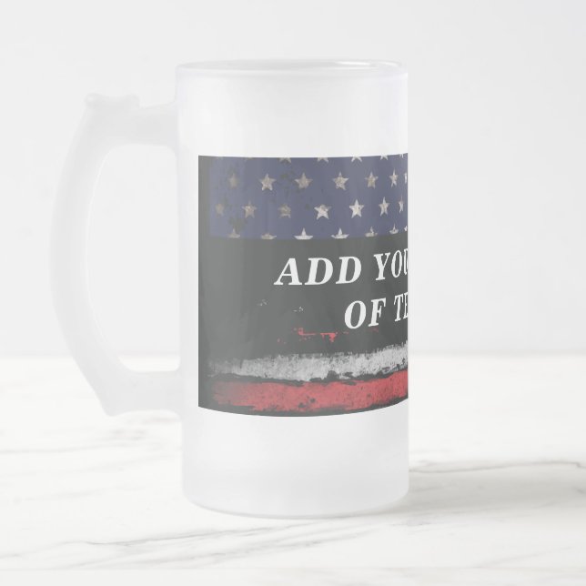 Fügen Sie Ihren eigenen Text unter der amerikanisc Mattglas Bierglas (Links)