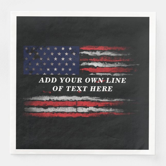 Fügen Sie Ihren eigenen Text unter der amerikanisc Serviette (Vorderseite)