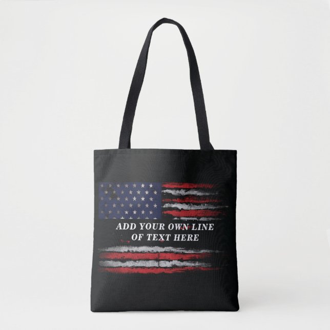 Fügen Sie Ihren eigenen Text unter der amerikanisc Tasche (Vorderseite)