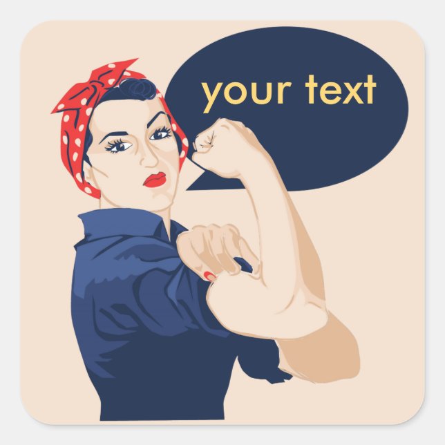 Fügen Sie Ihren eigenen Text zu Rosie Niveter Quadratischer Aufkleber (Vorderseite)