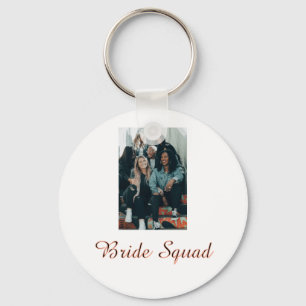 Fügen Sie Ihren Foto Namen Brautjungfer Squad Brau Schlüsselanhänger