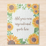 Fügen Sie Ihren inspirierenden Motivierend Zitat F<br><div class="desc">Dieses einzigartige Puzzle ist mit Sonnenblumen und Grünpflanzen in Aquarellen dekoriert. Sie können inspirierende Zitate oder motivierend Botschaften in stilvolle Skripttypografie hinzufügen. Einfach anpassbar,  können Sie den Schriftart und die Farbe des Textes ändern. Original Wasserfarbe © Michele Davies.</div>