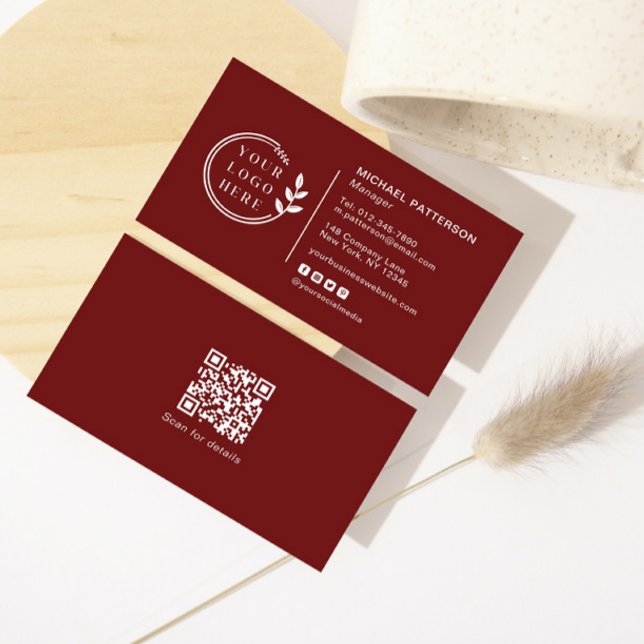 Fügen Sie Ihren Logo Social Media QR Code Corporat Visitenkarte (Von Creator hochgeladen)