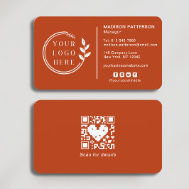 Fügen Sie Ihren Logo Social Media QR Code Corporat Visitenkarte