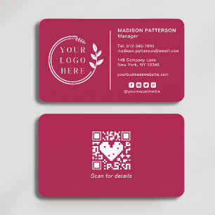 Fügen Sie Ihren Logo Social Media QR Code Corporat Visitenkarte