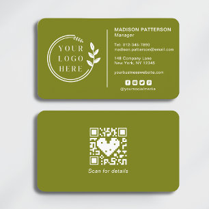 Fügen Sie Ihren Logo Social Media QR Code Corporat Visitenkarte