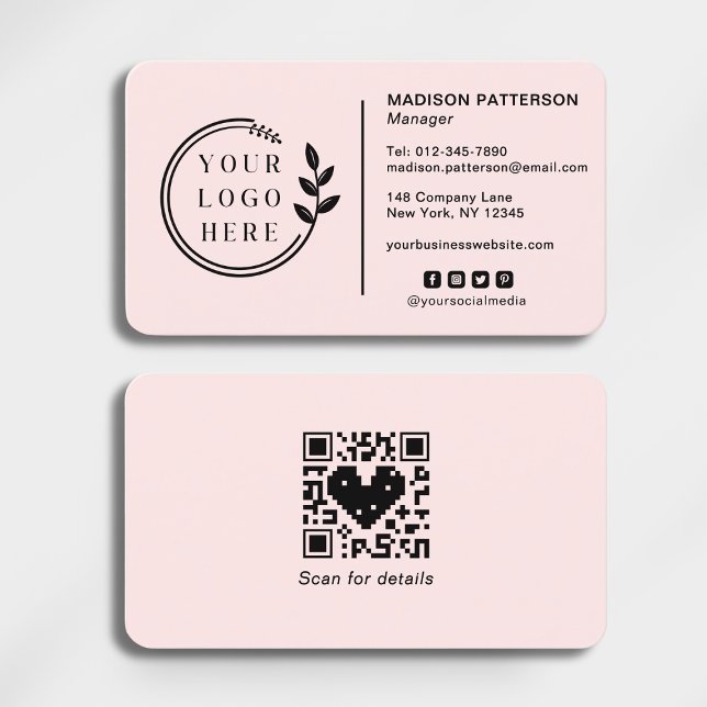 Fügen Sie Ihren Logo Social Media QR Code Corporat Visitenkarte (Von Creator hochgeladen)