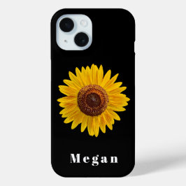 Fügen Sie Ihren Namen Black Vintag Yellow Sunflowe Case-Mate iPhone Hülle